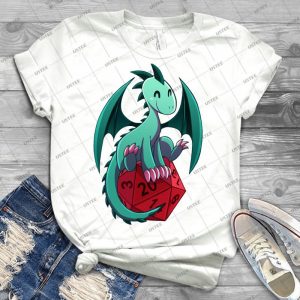 Dd - Dragons And Dice - Green Dragon - 13 - Trending Shirt For Women Vintage Retro Tee For Men Kid's T-Shirt Handmade Shirt