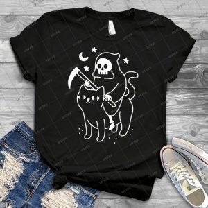 Death Rides A Black Cat - Best Unisex Trending Handmade T-shirt Gift Idea For Men T-shirt For Woman