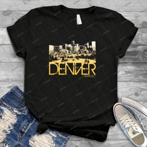 Denver Skyline T-Shirt Design 9 - Best Unisex Trending Handmade T-shirt Gift Idea For Men T-shirt For Woman