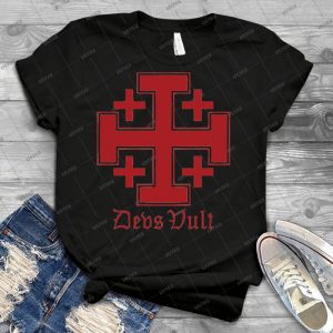 Deus Vult Cross - Red - - Best Unisex Trending Handmade T-shirt Gift Idea For Men T-shirt For Woman