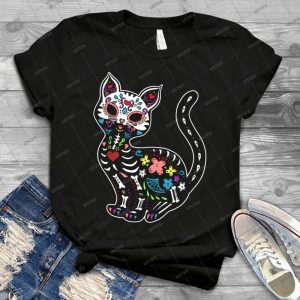 Dia De Los Gatos 6 - Vintage Mens Shirt Tshirt For Women Classic Handmade Shirt Retro Graphic Tee