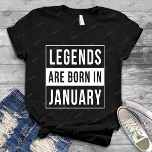 Die Legenden Sind Im Januar Geboren - Vintage Mens Shirt Tshirt For Women Classic Handmade Shirt Retro Graphic Tee