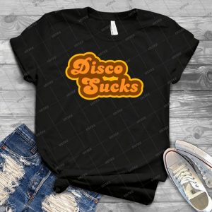Disco Sucks - Retro 70s - Logo 15 - Vintage Mens Shirt Tshirt For Women Classic Handmade Shirt Retro Graphic Tee