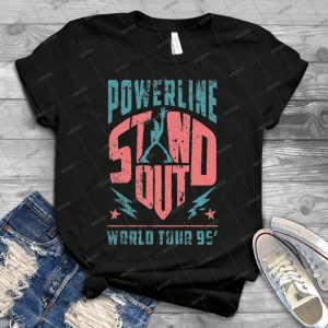 Distressed Stand Out Powerline - Vintage Mens Shirt Tshirt For Women Classic Handmade Shirt Retro Graphic Tee