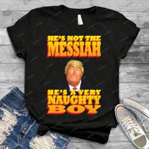 Donald Trump-He S A Very Naughty Boy - Vintage Mens Shirt Tshirt For Women Classic Handmade Shirt Retro Graphic Tee