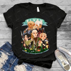 Dragon Age Elves 3 - Vintage Mens Shirt Tshirt For Women Classic Handmade Shirt Retro Graphic Tee