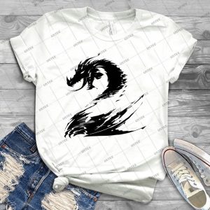 Dragon Gw2 Black 42 - Vintage Men's Shirt Tshirt For Women Classic Handmade Shirt Retro Graphic Tee
