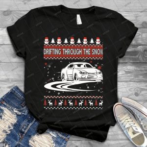 Drifting Through The Snow Ugly Christmas Sweater - Gift Idea Shirt For Men Tee For Women Classic Retro Vintage Graphic T-Shirt
