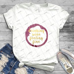 Drinking Wine Feeling Fine 69 - Trending Shirt For Women Vintage Retro Tee For Men Kid's T-Shirt Handmade Shirt