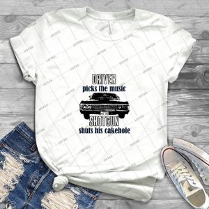 Driver Picks The Music - Vintage Men's Shirt Tshirt For Women Classic Handmade Shirt Retro Graphic Tee