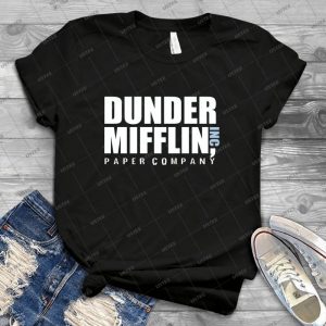 Dunder Mifflin The Office Funny Typography Text Logo Shirts 73 - Vintage Mens Shirt Tshirt For Women Classic Handmade Shirt Retro Graphic Tee