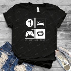 Eat- Sleep- Game- Repeat- - Best Unisex Trending Handmade T-shirt Gift Idea For Men T-shirt For Woman