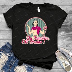 Eat Brains 36 - Vintage Mens Shirt Tshirt For Women Classic Handmade Shirt Retro Graphic Tee