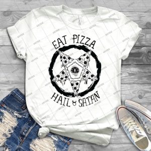 Eat Pizza Hail Satan 40 - Trending Shirt For Women Vintage Retro Tee For Men Kid's T-Shirt Handmade Shirt