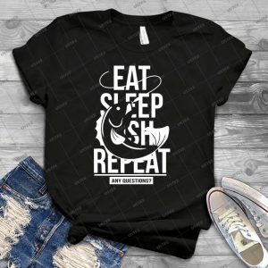 Eat Sleep Fish Repeat Funny Fishing Rs3 Best Product 29 - Vintage Mens Shirt Tshirt For Women Classic Handmade Shirt Retro Graphic Tee