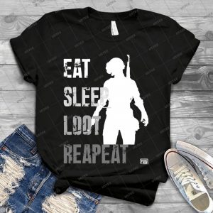 Eat Sleep Loot Reapeat-Pub - Vintage Mens Shirt Tshirt For Women Classic Handmade Shirt Retro Graphic Tee
