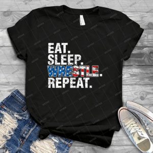 Eat Sleep Wrestle Repeat Wrestling T-Shirt 45 - Trending Shirt For Women Vintage Retro Tee For Men Kid's T-Shirt Handmade Shirt