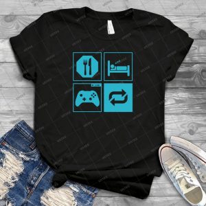 Eat, Sleep, Game, Repeat- 49 - Gift Idea Shirt For Men Tee For Women Classic Retro Vintage Graphic T-Shirt