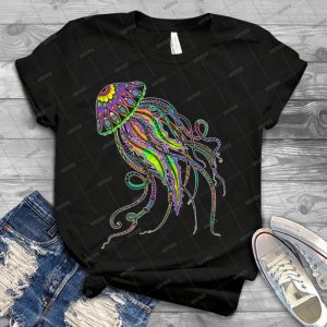 Electric Jellyfish 20 - Vintage Men's Shirt Tshirt For Women Classic Handmade Shirt Retro Graphic Tee