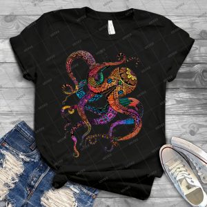 Electric Octopus 74 - Vintage Men's Shirt Tshirt For Women Classic Handmade Shirt Retro Graphic Tee