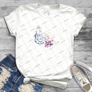 Elegant Succulents Mint Green And Blue Desert Succulent Southwest Art - Gift Idea Shirt For Men Tee For Women Classic Retro Vintage Graphic T-Shirt