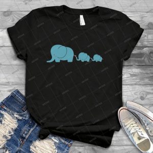 Elephant Family Following Each Other - Best Unisex Trending Handmade T-shirt Gift Idea For Men T-shirt For Woman