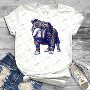 English Bulldog - Color Version - 30 - Vintage Men's Shirt Tshirt For Women Classic Handmade Shirt Retro Graphic Tee