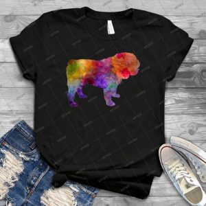 English Bulldog In Watercolor - Best Unisex Trending Handmade T-shirt Gift Idea For Men T-shirt For Woman