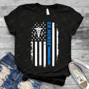 Er Nurse Flag - Gift Idea Shirt For Men Tee For Women Classic Retro Vintage Graphic T-Shirt