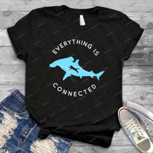 Everything Is Connected Shirt Cat Shark - Vintage Men's Shirt Tshirt For Women Classic Handmade Shirt Retro Graphic Tee