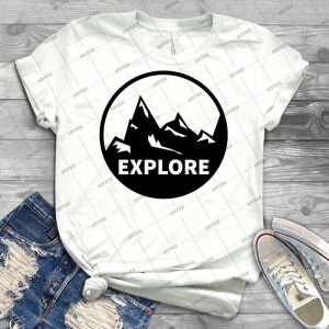 Explore Mountains - Vintage Men's Shirt Tshirt For Women Classic Handmade Shirt Retro Graphic Tee
