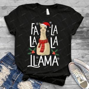 Fa La La La Llama - Vintage Men's Shirt Tshirt For Women Classic Handmade Shirt Retro Graphic Tee