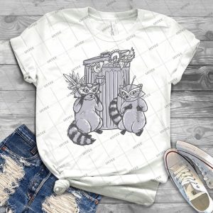 Fancy Racoon Masks  7 - Vintage Men's Shirt Tshirt For Women Classic Handmade Shirt Retro Graphic Tee