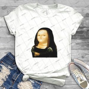 Fat Mona Lisa - Vintage Men's Shirt Tshirt For Women Classic Handmade Shirt Retro Graphic Tee