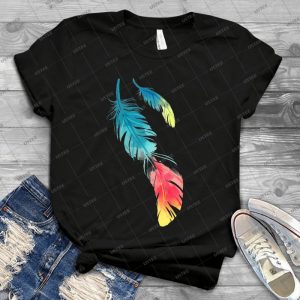 Feather T Shirt 9 - Vintage Men's Shirt Tshirt For Women Classic Handmade Shirt Retro Graphic Tee