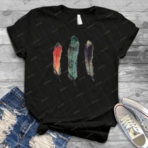 Feathers 15 - Vintage Men's Shirt Tshirt For Women Classic Handmade Shirt Retro Graphic Tee