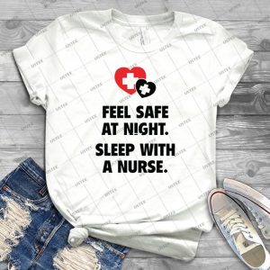 Feel Safe At Night- Sleep With A Nurse- - Gift Idea Shirt For Men Tee For Women Classic Retro Vintage Graphic T-Shirt
