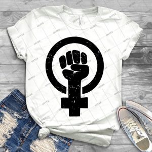 Feminist Raised Fist-Distressed - Best Unisex Trending Handmade T-shirt Gift Idea For Men T-shirt For Woman