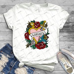 Feminist Tattoo Heart Feminism - Gift Idea Shirt For Men Tee For Women Classic Retro Vintage Graphic T-Shirt