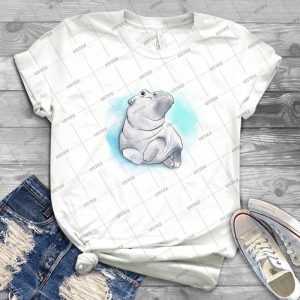 Fiona The Baby Hippo Swimming - Gift Idea Shirt For Men Tee For Women Classic Retro Vintage Graphic T-Shirt