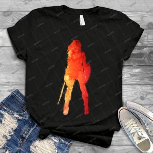 Fire Woman 45 - Vintage Men's Shirt Tshirt For Women Classic Handmade Shirt Retro Graphic Tee