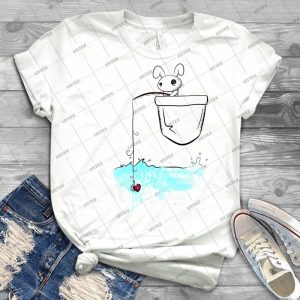Fishing Love--- 44 - Vintage Men's Shirt Tshirt For Women Classic Handmade Shirt Retro Graphic Tee