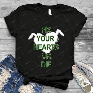Fix Your Hearts Or Die - Vintage Men's Shirt Tshirt For Women Classic Handmade Shirt Retro Graphic Tee