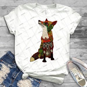 Floral Fox 19 - Vintage Men's Shirt Tshirt For Women Classic Handmade Shirt Retro Graphic Tee