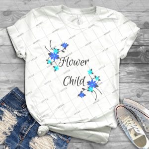 Flower Child Gardening Funny Blue And Purple Beautiful Flowery Design 79 - Trending Shirt For Women Vintage Retro Tee For Men Kid's T-Shirt Handmade Shirt