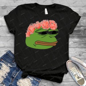 Flower Crown Pepe Frog - Best Unisex Trending Handmade T-shirt Gift Idea For Men T-shirt For Woman