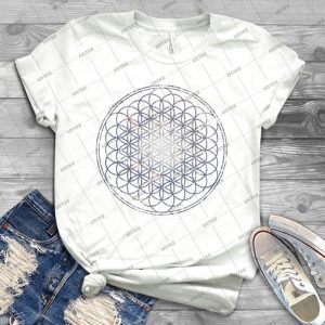 Flower Of Life - Sacred Geometry Star Cluster 74 - Vintage Men's Shirt Tshirt For Women Classic Handmade Shirt Retro Graphic Tee