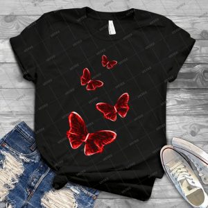 Flutterby 39 - Vintage Men's Shirt Tshirt For Women Classic Handmade Shirt Retro Graphic Tee
