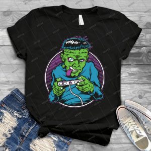 Franken Gamer 44 - Vintage Men's Shirt Tshirt For Women Classic Handmade Shirt Retro Graphic Tee