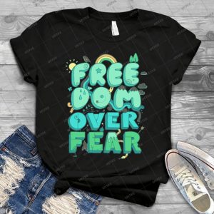 Freedom Over Fear 49 - Vintage Men's Shirt Tshirt For Women Classic Handmade Shirt Retro Graphic Tee